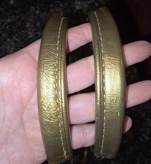 COACH 13926 Gold Metallic Patent Leather Satchel Bell Shaped Purse Handbag - Picture 12 of 16